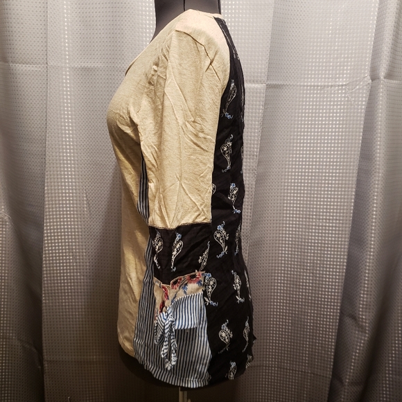 NWT Style & Co Mixed Media Paisley Print Top - Picture 2 of 8